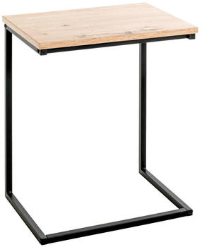 CarryHome Beistelltisch Schwarz Eiche Metall rechteckig 30x50x40 cm