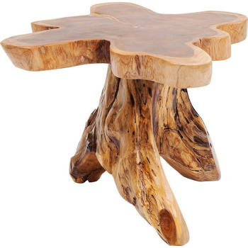 KARE Beistelltisch Braun Natur Teakholz massiv organisch Sockel 50x40x50 cm