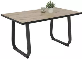 BOXXX Esstisch Eiche Anthrazit rechteckig U-Form Kufe 90x76x140 cm