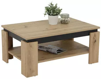 BOXXX Couchtisch Schwarz Eiche Artisan rechteckig 60,5x41,5x90 cm