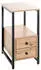 CarryHome Beistelltisch Schwarz Eiche Metall 2 Schubladen rechteckig Kufe 30x63x40 cm