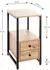 CarryHome Beistelltisch Schwarz Eiche Metall 2 Schubladen rechteckig Kufe 30x63x40 cm