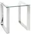 CarryHome Beistelltisch Edelstahl Metall Glas Kufe 42x45x42 cm
