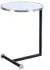 Kayoom Beistelltisch Silber Weiß Metall Glas rund C-Form 46x62x46 cm