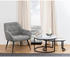 Mid.you Couchtischset Weiß Ahorn Metall 2-teilig rund 70x40x34,5/70x42x70 cm