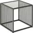 Mid.you Beistelltisch Schwarz Metall Glas quadratisch würfelförmig 40x40x40 cm