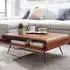 Mid.you Couchtisch Sheesham Sheesham massiv rechteckig konisch 55x30x90 cm