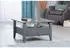 Mid.you Couchtisch Grau Kiefer massiv 1 Schubladen quadratisch 75x45x75 cm