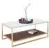 Playboy Couchtisch Weiß Nussbaum Gold Marmoroptik rechteckig 60x45x120 cm
