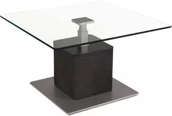 venda Couchtisch Anthrazit Silber Kunststoff Glas quadratisch Sockel 80x47-65x80 cm