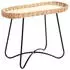 CarryHome Beistelltisch Natur Schwarz Weide oval 30x55x70 cm