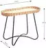 CarryHome Beistelltisch Natur Schwarz Weide oval 30x55x70 cm