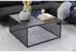 Mid.you Couchtisch Schwarz Glas quadratisch 80x40x80 cm