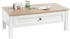 Mid.you Couchtisch Weiß Eiche Metall 1 Schubladen rechteckig 60x40x110 cm