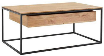 Novel Couchtisch Schwarz Eiche Eiche massiv 1 Schubladen rechteckig 60x41,5x100 cm