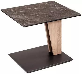 Vierhaus Beistelltisch Anthrazit Grau Wildeiche Asteiche lmassiv rechteckig Wange 47x47-65x55 cm