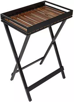 Wenko Klapptisch Black Outdoor Kitchen Schwarz Akazie Akazie rechteckig 89x42x60 cm klappbar