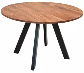 Mid.you Esstisch Schwarz Akazie Akazie massiv rund 120x76x120 cm Mid.you Esstisch Schwarz Akazie Akazie massiv rund 120x76x120 cm