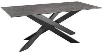 set one by Musterring Esstisch Dunkelgrau Schwarz Keramik Glas rechteckig X-Form 100x75x200 cm