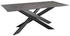set one by Musterring Esstisch Dunkelgrau Schwarz Keramik Glas rechteckig X-Form 100x75x200 cm