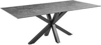 Livetastic Esstisch Schwarz Dunkelgrau Keramik rechteckig 100x75x200 cm