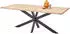 Livetastic Esstisch Schwarz Eiche massiv rechteckig X-Form 100x76x200 cm