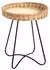 CarryHome Beistelltisch Natur Schwarz Weide rund 43x52x43 cm