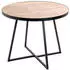 CarryHome Beistelltisch Schwarz Eiche rund X-Form 60x48x60 cm