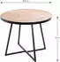 CarryHome Beistelltisch Schwarz Eiche rund X-Form 60x48x60 cm