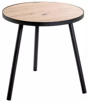 CarryHome Beistelltisch Schwarz Eiche rund 50x52x50 cm