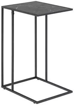 CarryHome BeistelltischSchwarz Marmoroptik rechteckig 35x63x43 cm Reach