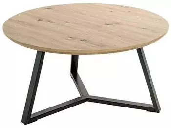 CarryHome Couchtisch Schwarz Eiche rund 80x41x80 cm