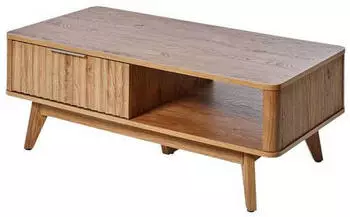 Livetastic Couchtisch Eiche Metall 1 Schubladen 55x44x110 cm