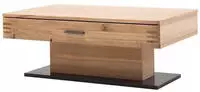 Livetastic Couchtisch Anthrazit Eiche furniert massiv 1 Schubladen rechteckig 70x45x115 cm