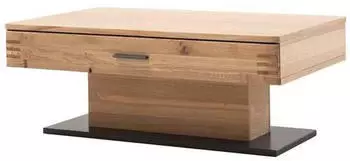 Livetastic Couchtisch Anthrazit Eiche furniert massiv 1 Schubladen rechteckig 70x45x115 cm