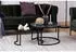 Mid.you Couchtisch Schwarz Metall Glas Uni 70x42x70 cm