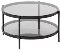 ACTONA GROUP Couchtisch "Bayern" Rauchfarbene Glastischplatte, Metallgestell,