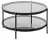 Mid.you Couchtisch Schwarz Metall Glas rund 75x42x75 cm