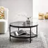 Mid.you Couchtisch Schwarz Metall Glas rund 75x42x75 cm