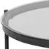 Mid.you Couchtisch Schwarz Metall Glas rund 75x42x75 cm