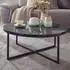 Mid.you Couchtisch Schwarz Marmoroptik rund 36 cm