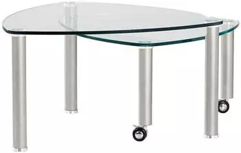 Vierhaus Couchtisch Edelstahl Klar Glas Metall organisch 80x43x80 cm