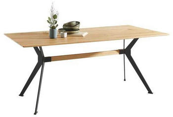 Linea Natura Esstisch Schwarz Eiche Hartrechteckig X-Form 90x75x180 cm