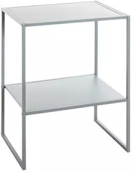 CarryHome Beistelltisch Grau Metall rechteckig Kufe 35x60x45 cm