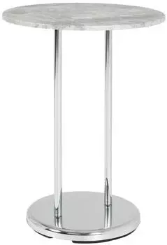 CarryHome Beistelltisch Grau Chrom Betonoptik rund 40x55x40 cm