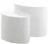 Livetastic Couchtischset Weiß oval 24.5x40x33 cm/33x48x40 cm