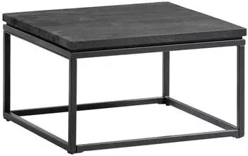 Livetastic Couchtisch Schwarz Mangoholz massiv quadratisch 60x35x60 cm