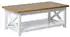 Livetastic Couchtisch Weiß Eiche rechteckig X-Form 57x42x110 cm