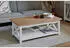 Livetastic Couchtisch Weiß Eiche rechteckig X-Form 57x42x110 cm