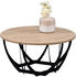 XORA Beistelltisch Mella Schwarz Eiche Artisan rund Gittergestell 80x40x80 cm